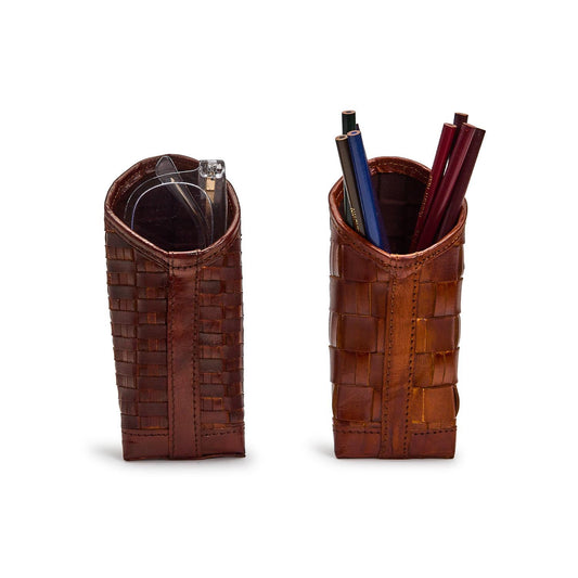 Chestnut Woven Leather Eyeglass