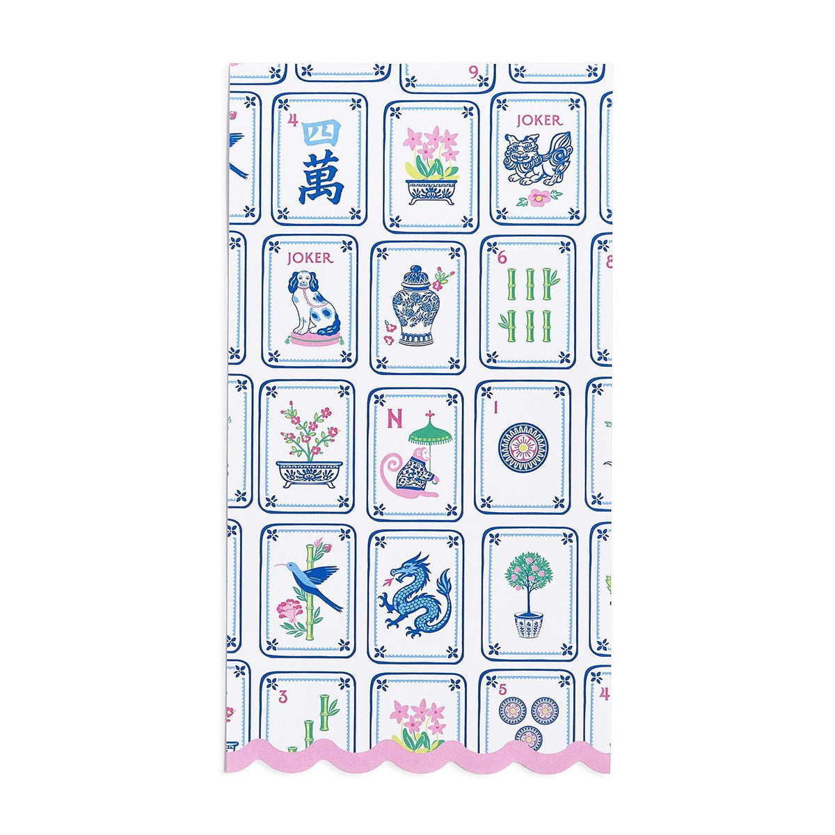Mahjong Scalloped Paper Napkin Dinner