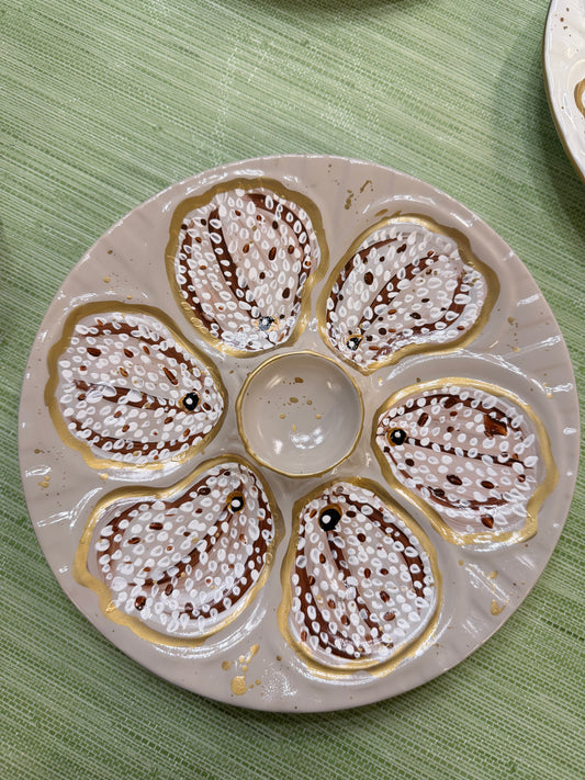 Hand Painted Antelope Oyster Plate