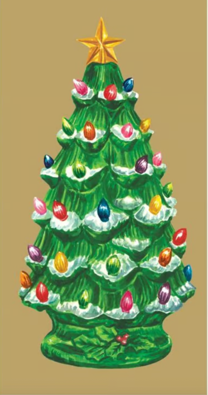 Vintage Christmas Tree Guest Napkin