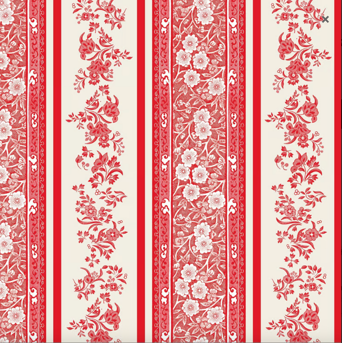 Red Burleigh Stripe Cocktail Napkin