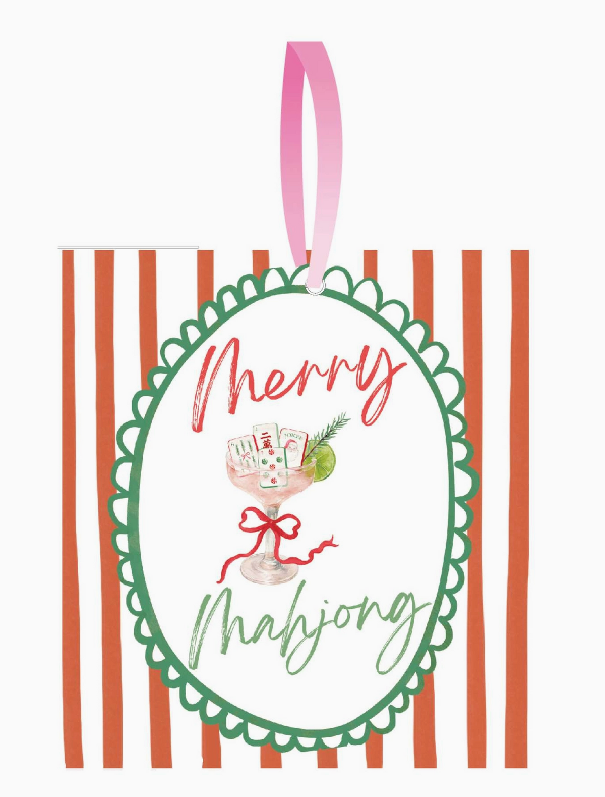 Mahjong Christmas Petite Ornament Acrylic Mahj Gift, Acrylic