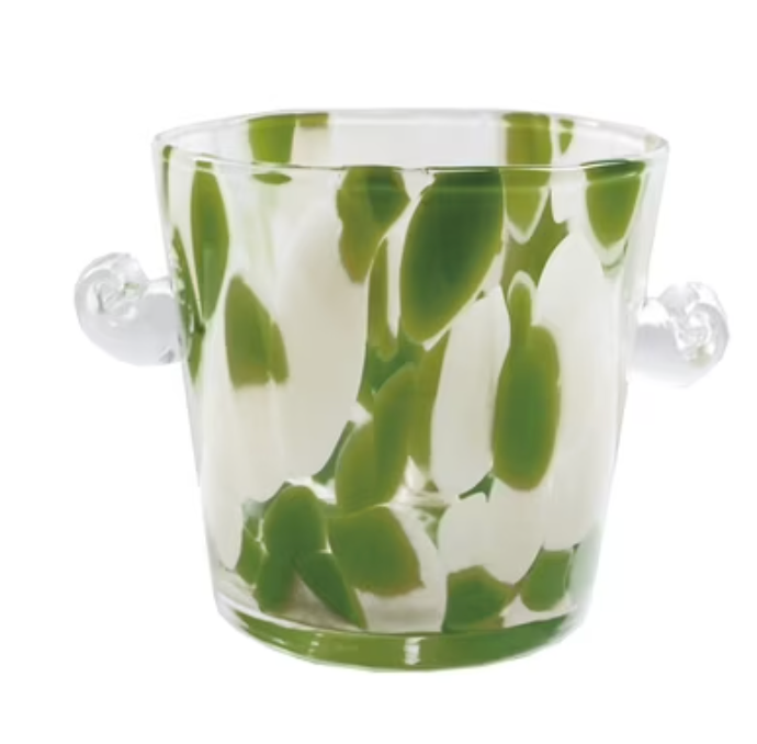 Green Confetti Glass Icebucket