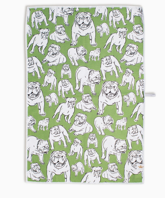 Green Bulldog Kitchen Towel