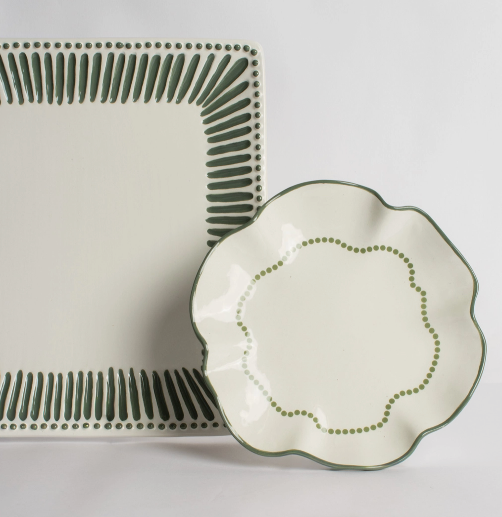 Green/White Evelyn Plate