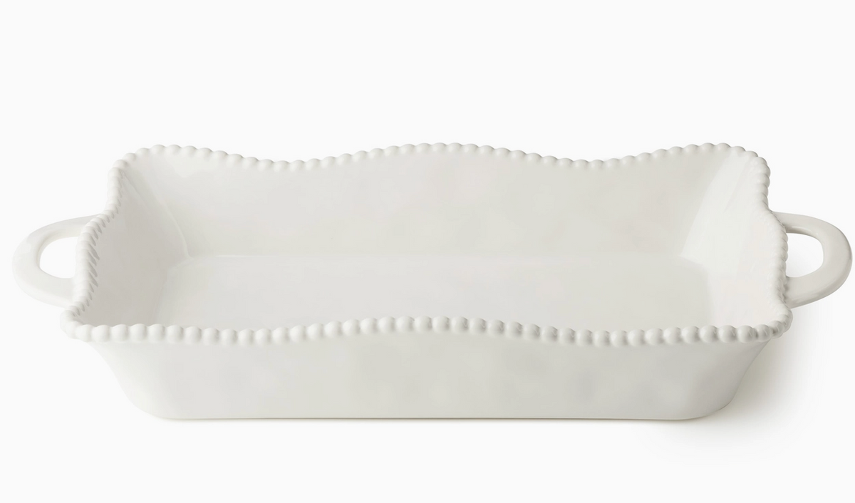 Perlette Cream Large Rectangular Baker