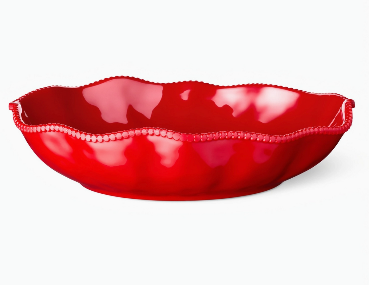 Perlette Red Melamine Large Serving Bowl