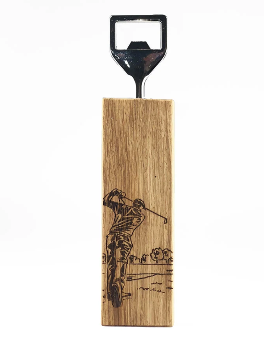 Golf Oak Bottle Opener