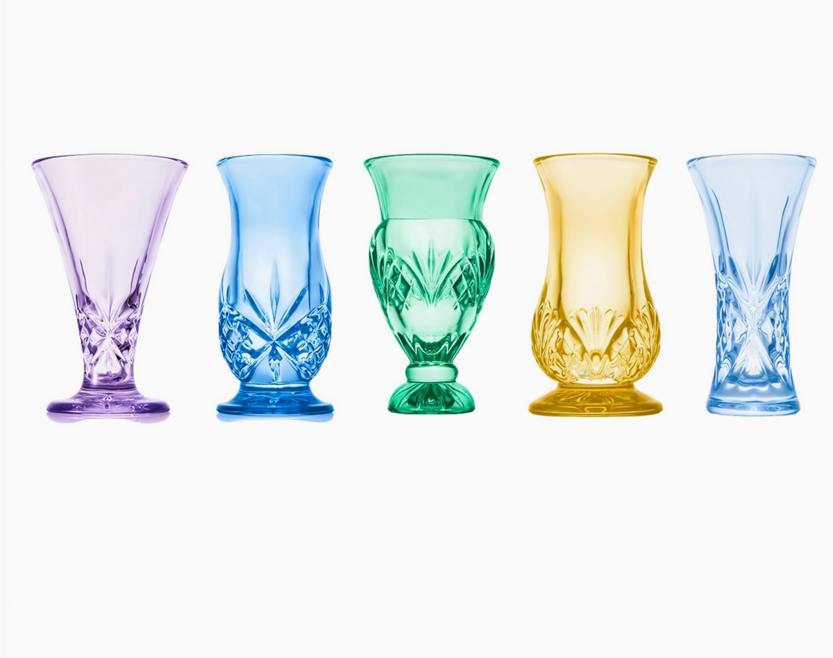 Dublin Crystal 5 Piece Spring Bud Vase Set