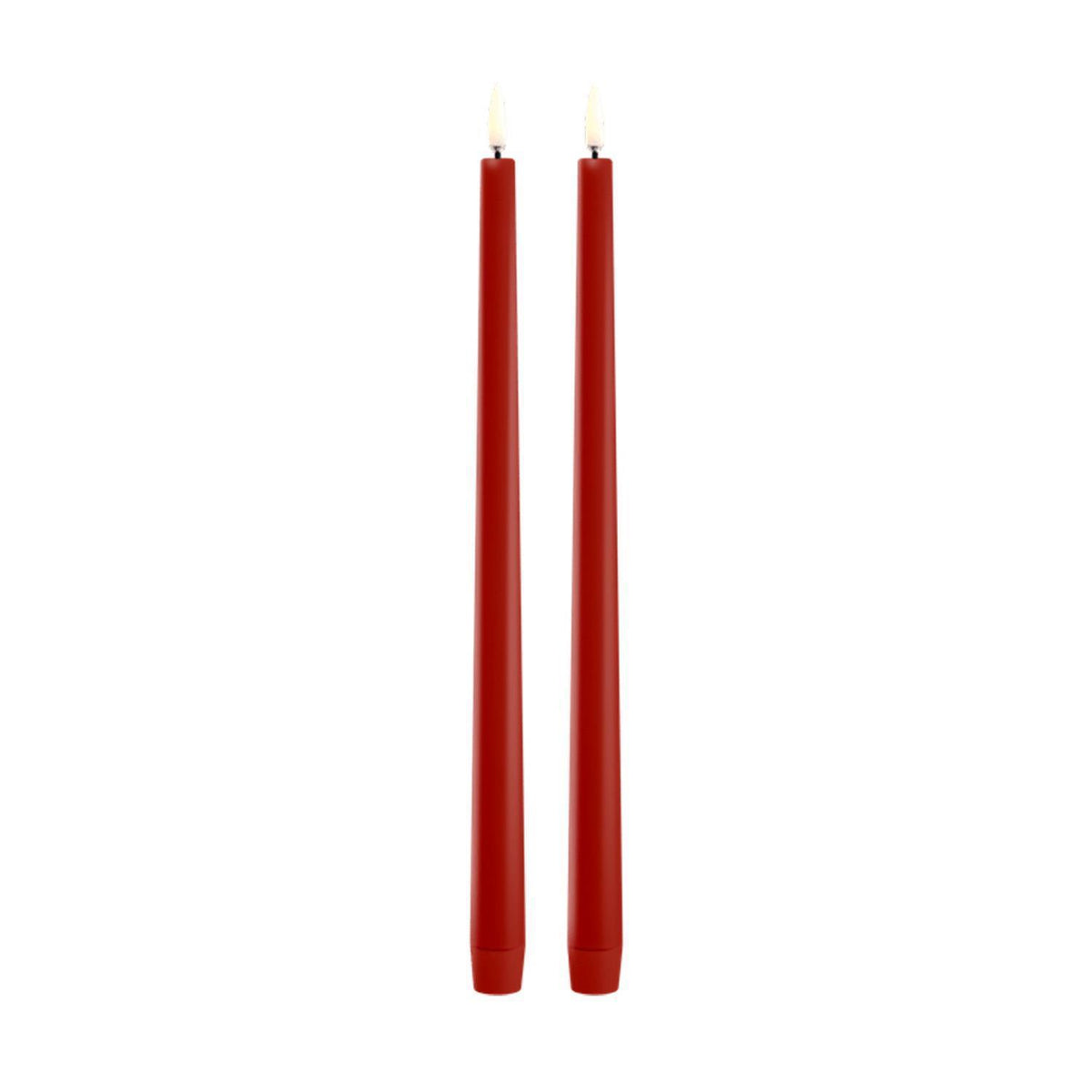 Uyuni LED slim taper candles, red, 2-pack