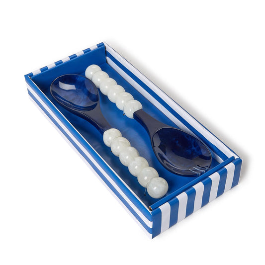 Blue and White Salad Serving Set in Gift Box
