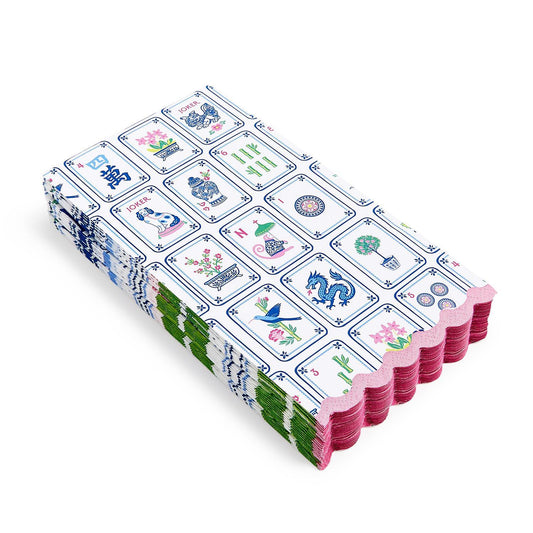 Mahjong Scalloped Paper Napkin Dinner