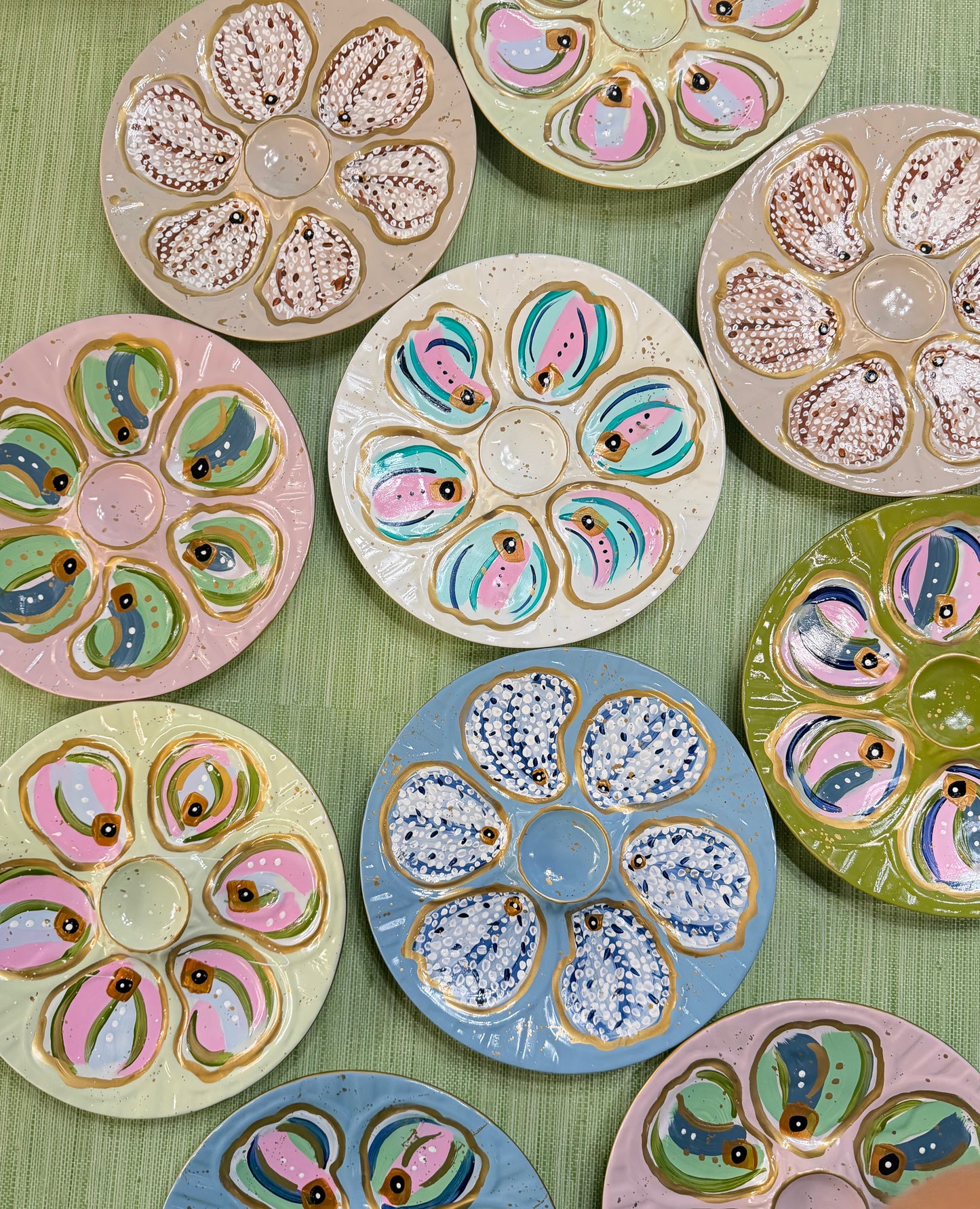 Hand Painted Oyster Plate