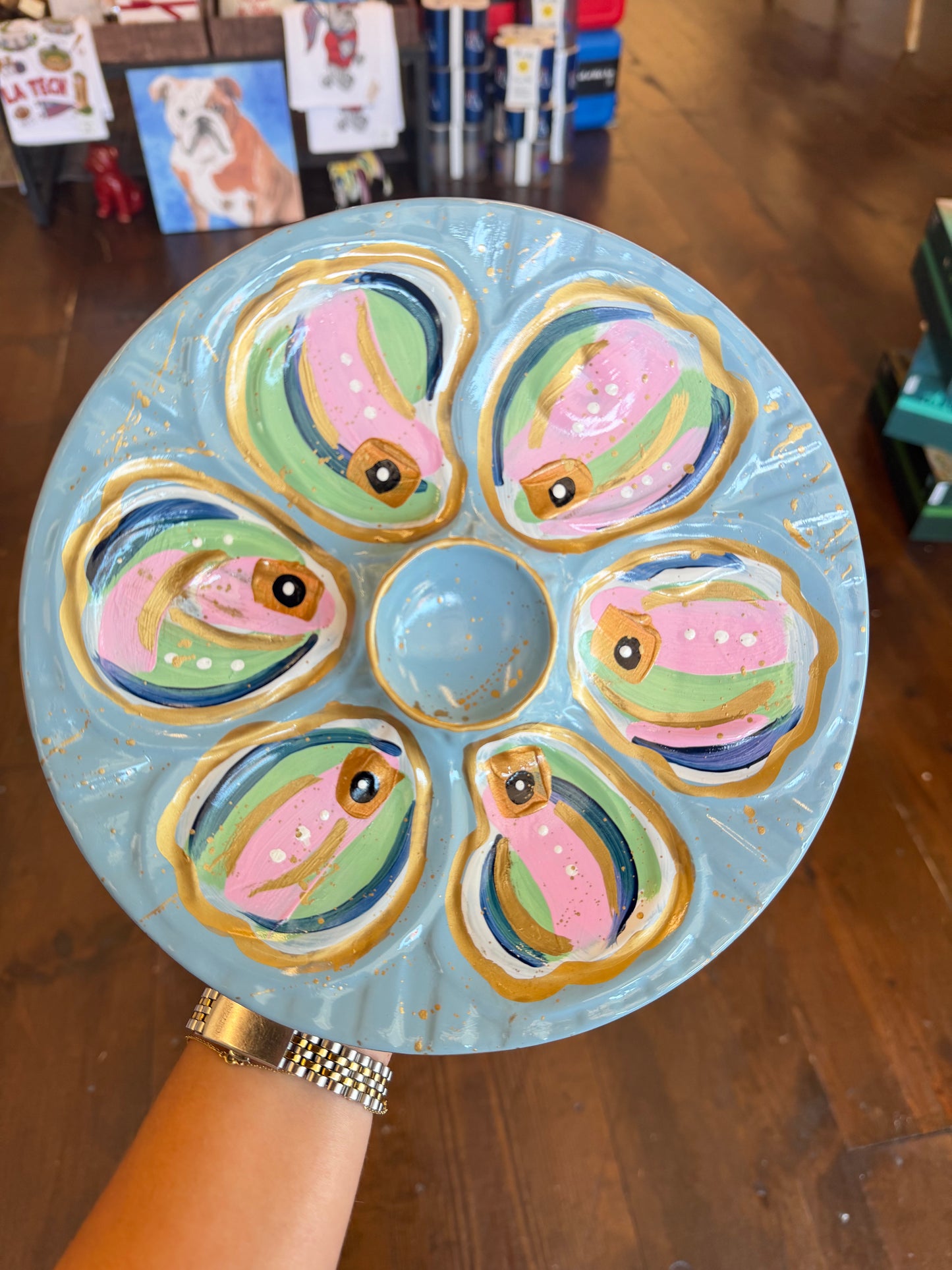 Hand Painted Oyster Plate
