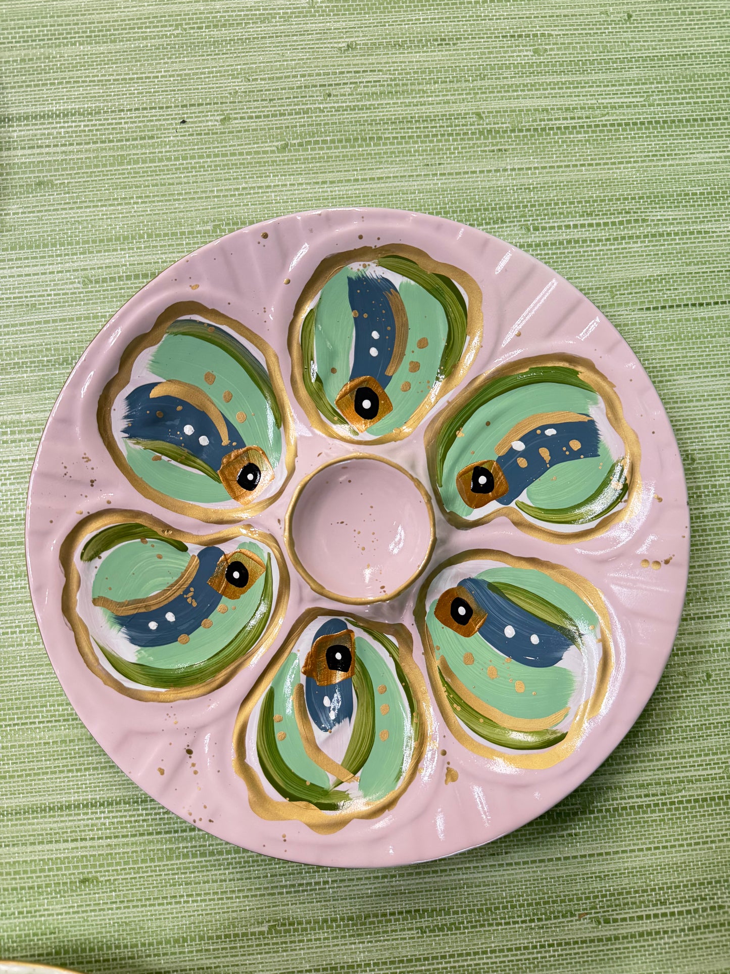 Hand Painted Oyster Plate