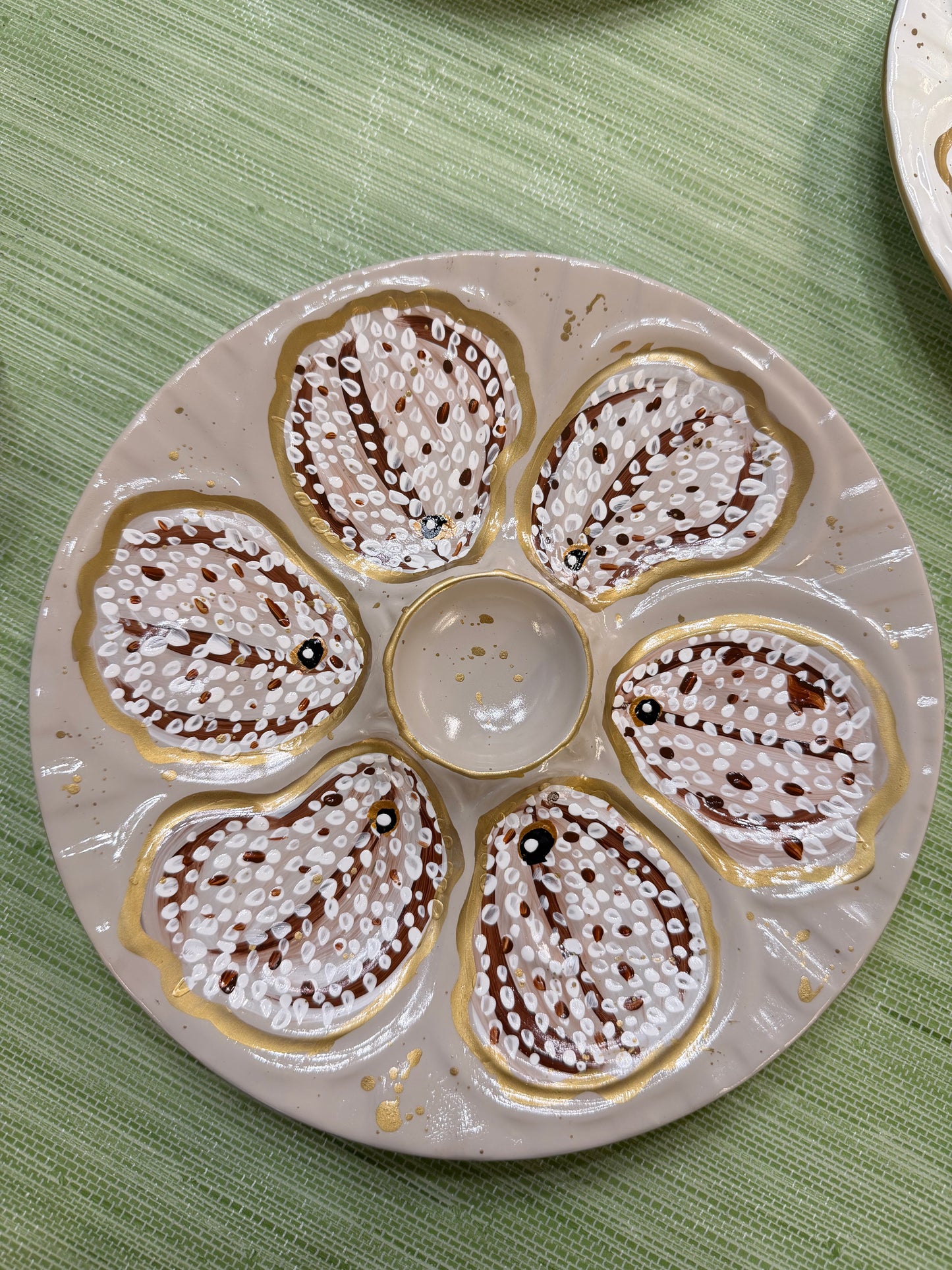 Hand Painted Antelope Oyster Plate
