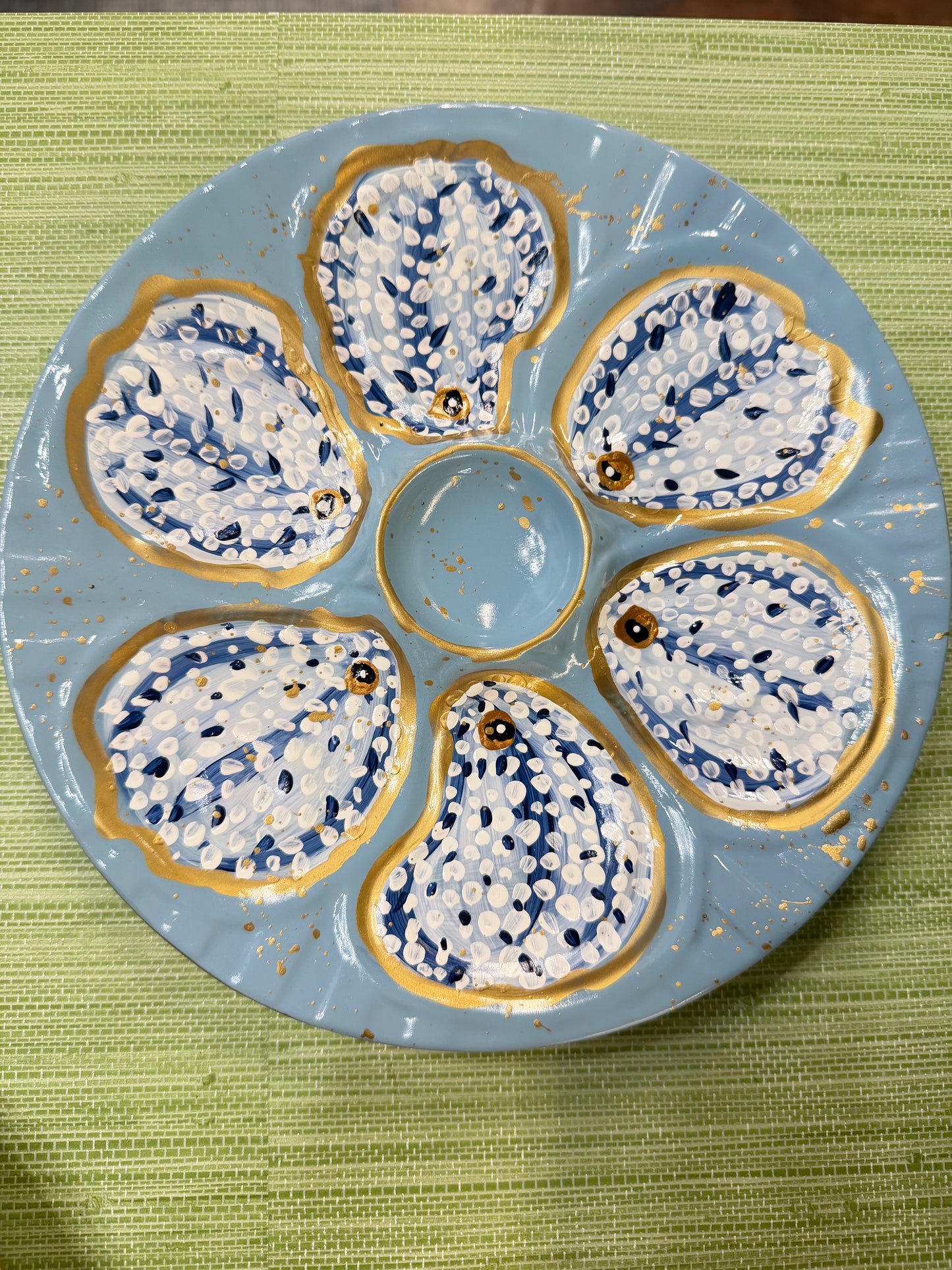 Hand Painted Antelope Oyster Plate