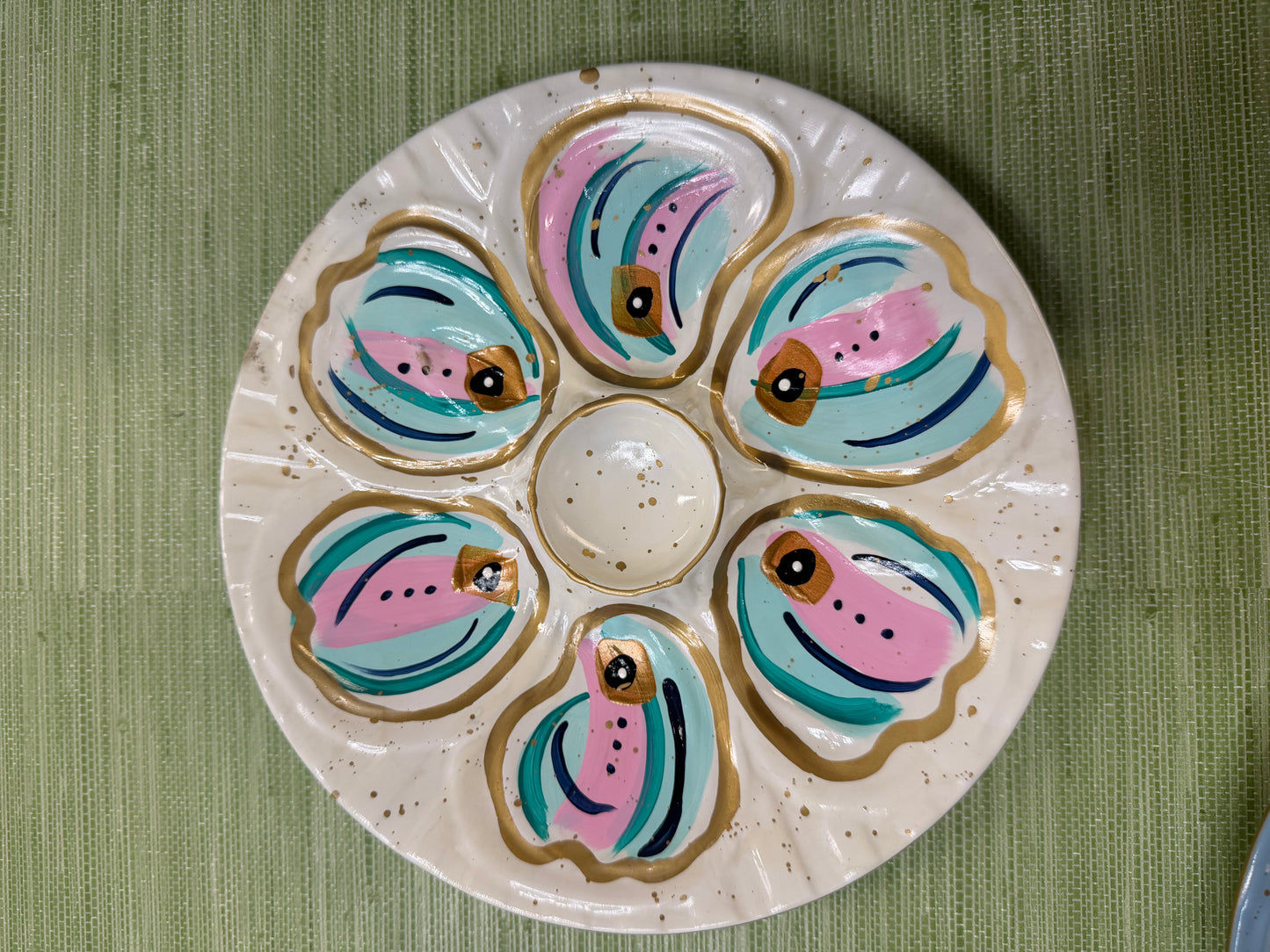 Hand Painted Oyster Plate