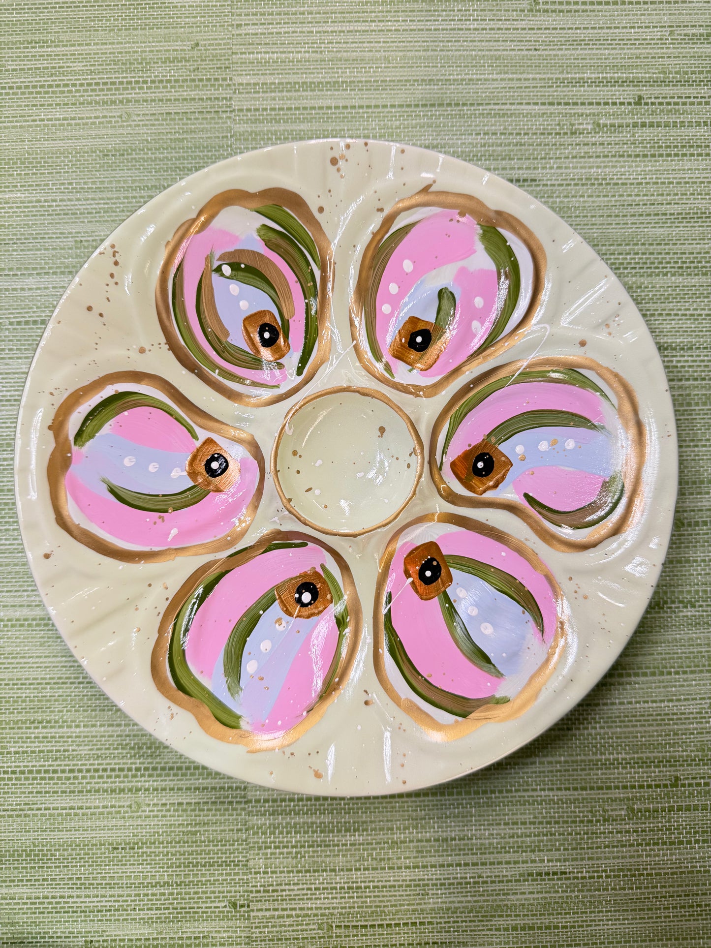 Hand Painted Oyster Plate
