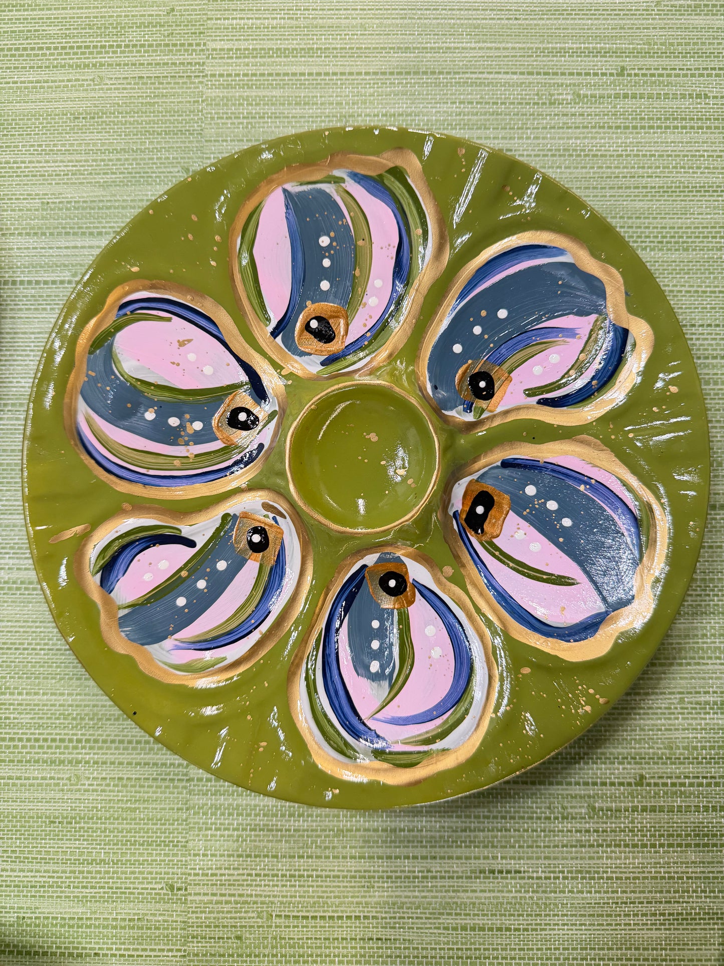 Hand Painted Oyster Plate