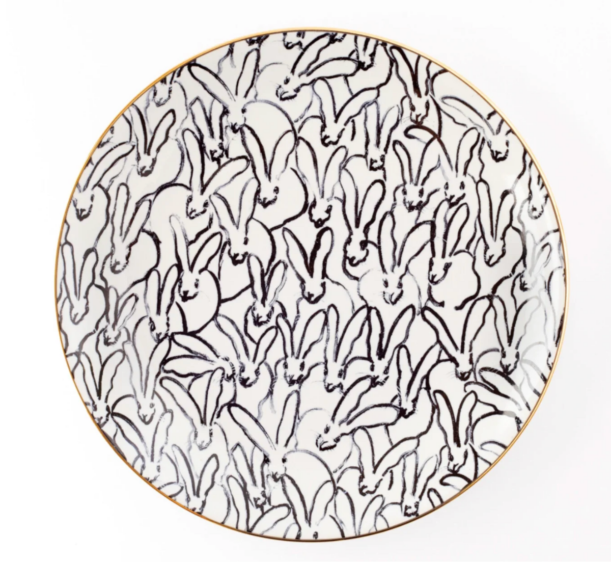 Rabbit Run Accent Plate With Gold Rim