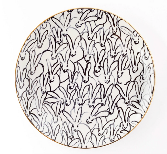 Rabbit Run Accent Plate With Gold Rim