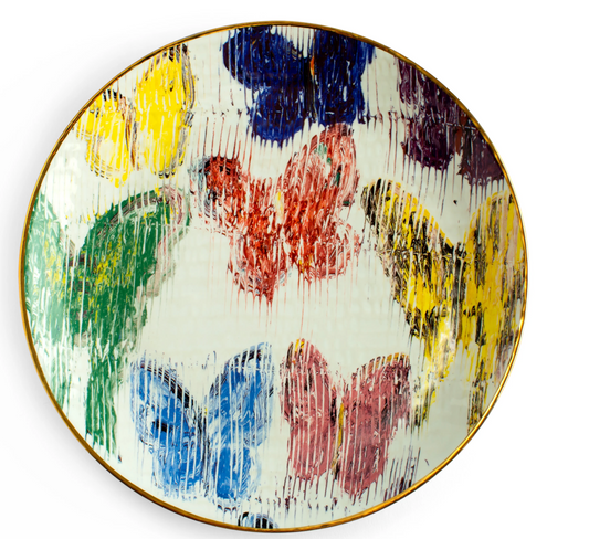 Butterfly Accent Plate with Gold Rim