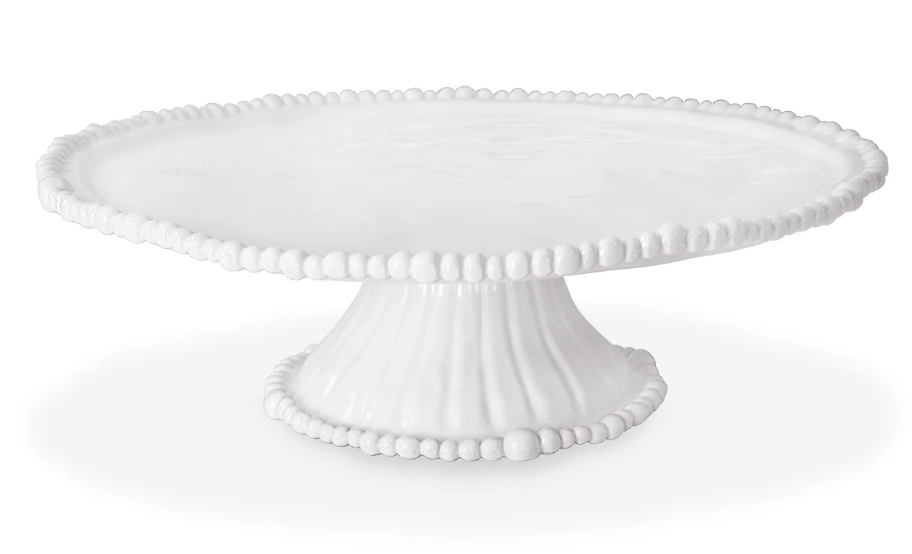 VIDA Alegria Pedestal Cake Plat-White : 13.75"