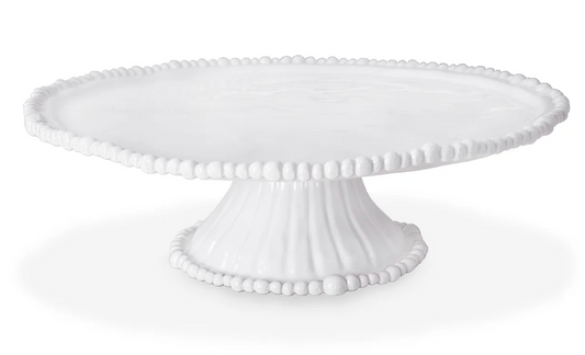 VIDA Alegria Pedestal Cake Plat-White : 13.75"
