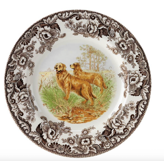 Woodland Golden Retriever Dinner Plate