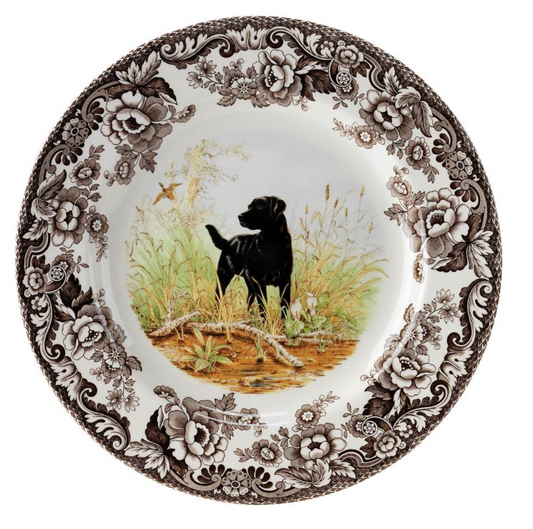Woodland Black Lab Dinner Plate