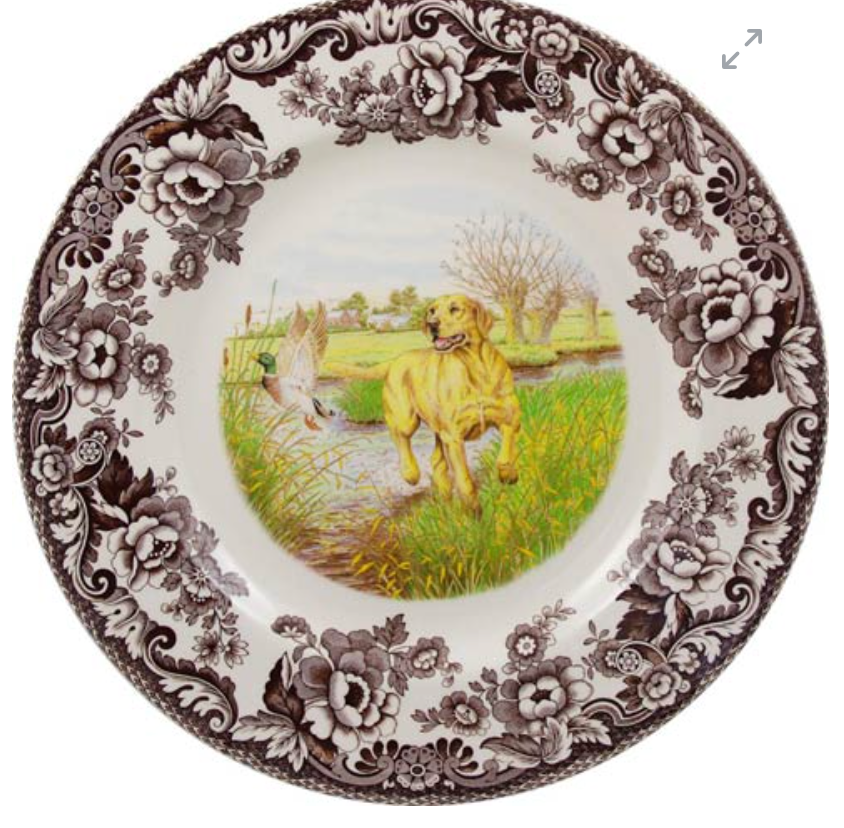 Woodland Yellow Lab Dinner Plate