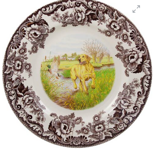 Woodland Yellow Lab Salad Plate