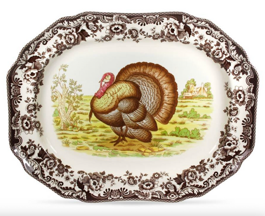 Woodland Turkey Octagonal Platter