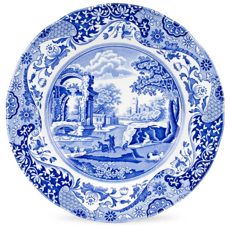 Blue Italian Dinner Plate 10.5"