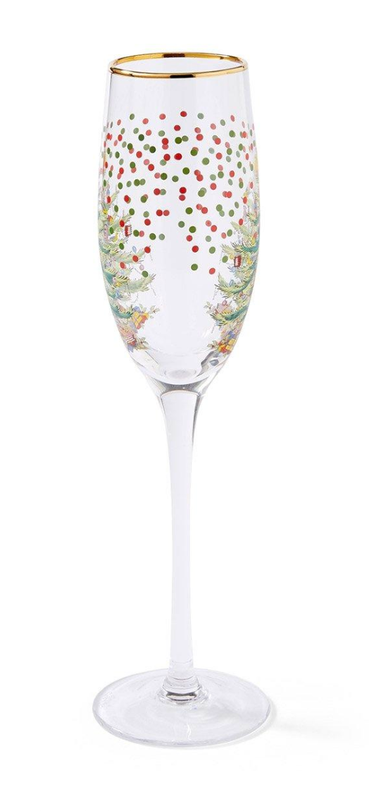 Polka Dot Champagne Flute S/4