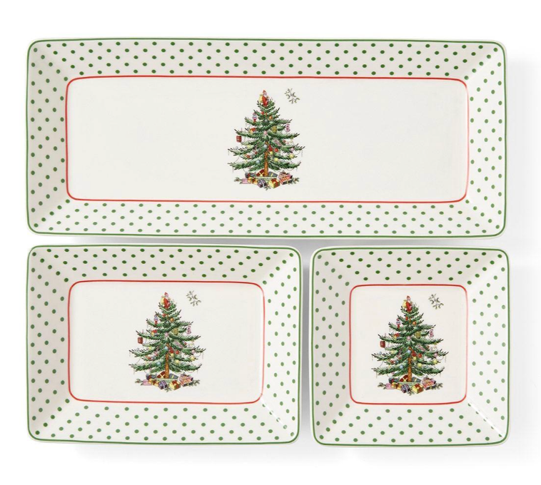 3Pc Nesting Trays Polka Dot