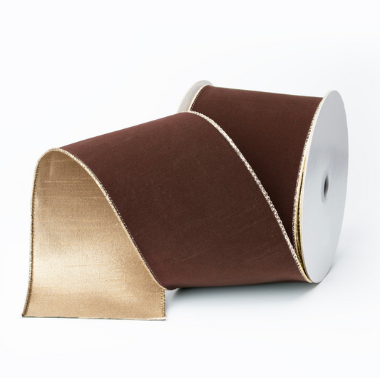 Chocolate Brown Suede Ribbon - 4"