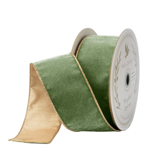 Sage Velvet Ribbon- 2.5"