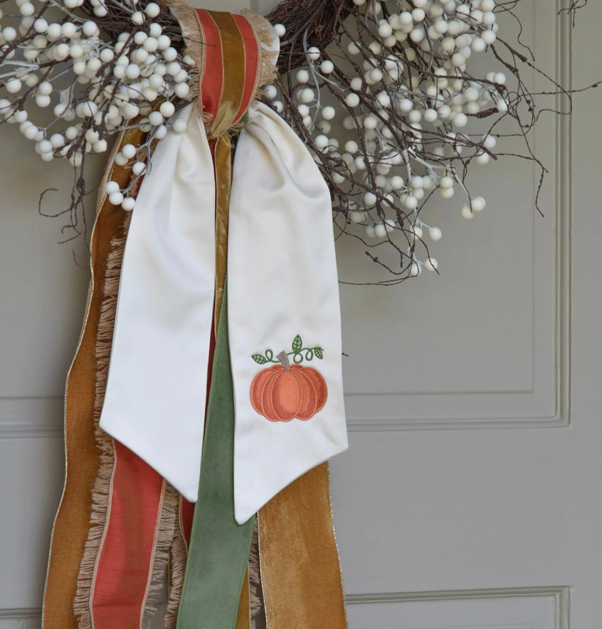 Shaded Pumpkin Wreath Sash-Orange