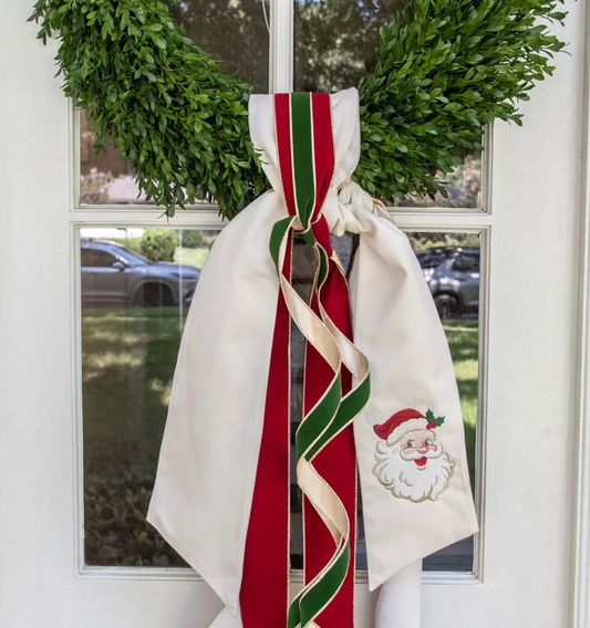 Vintage Santa Wreath Sash