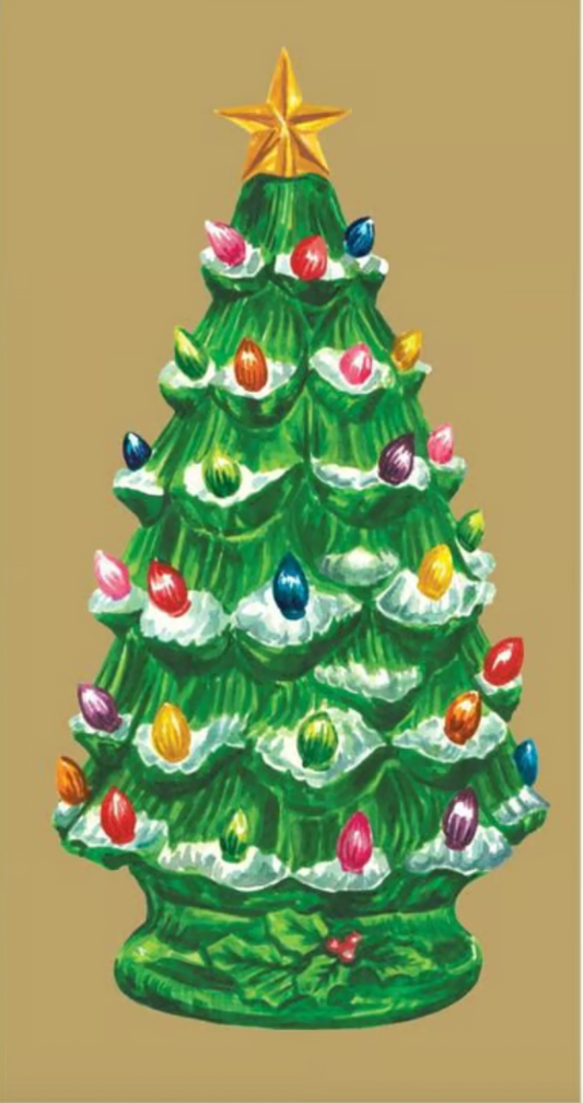 Vintage Christmas Tree Guest Napkin
