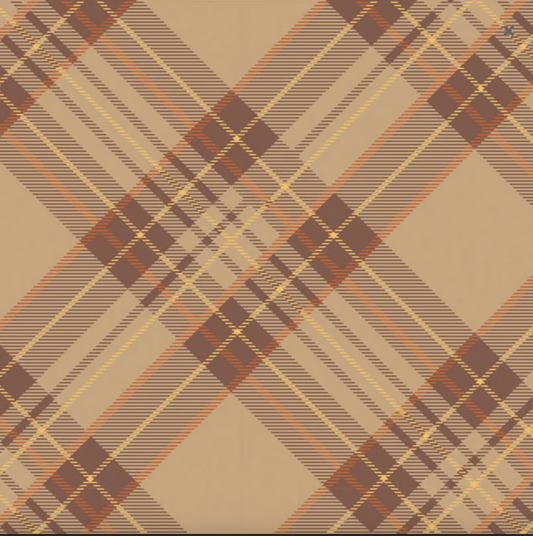 Autumn Plaid Cocktail Napkin