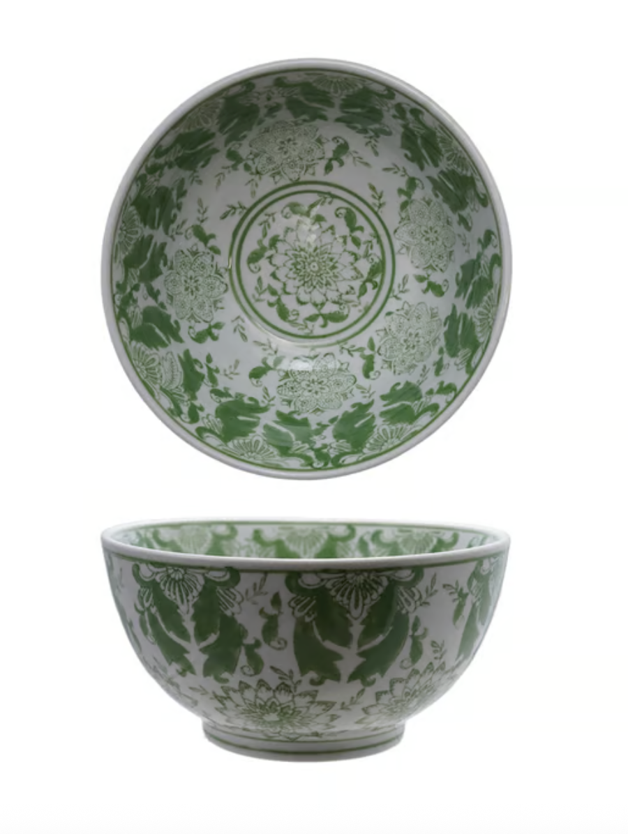 Green Stoneware Bowl