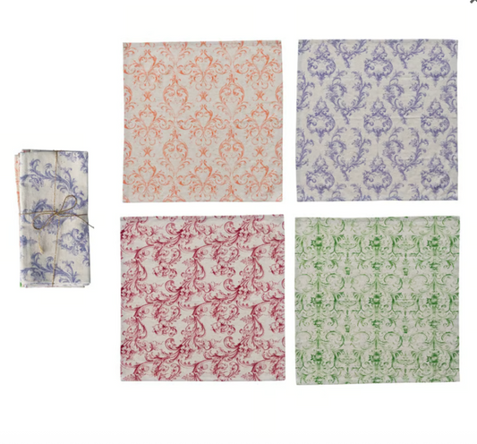 S/4 Cotton & Linen Printed Napkins