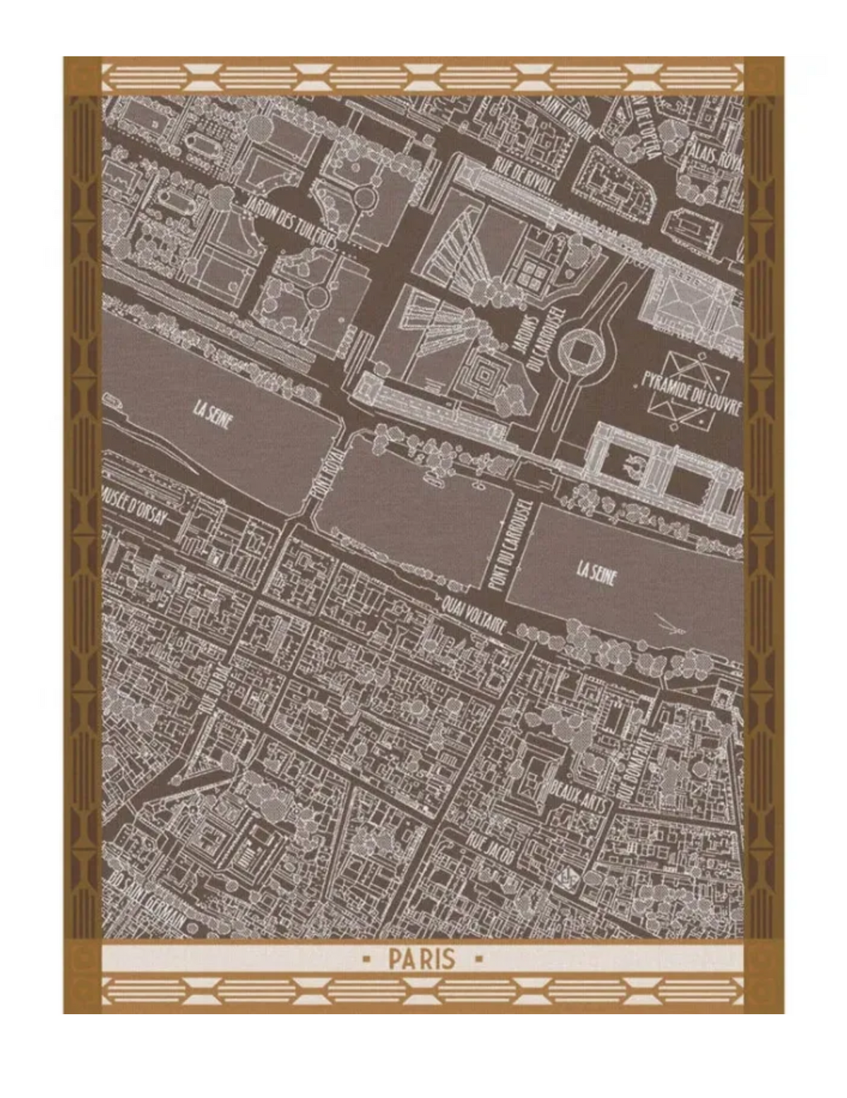 Brown D'Oiseau Paris Tea Towel