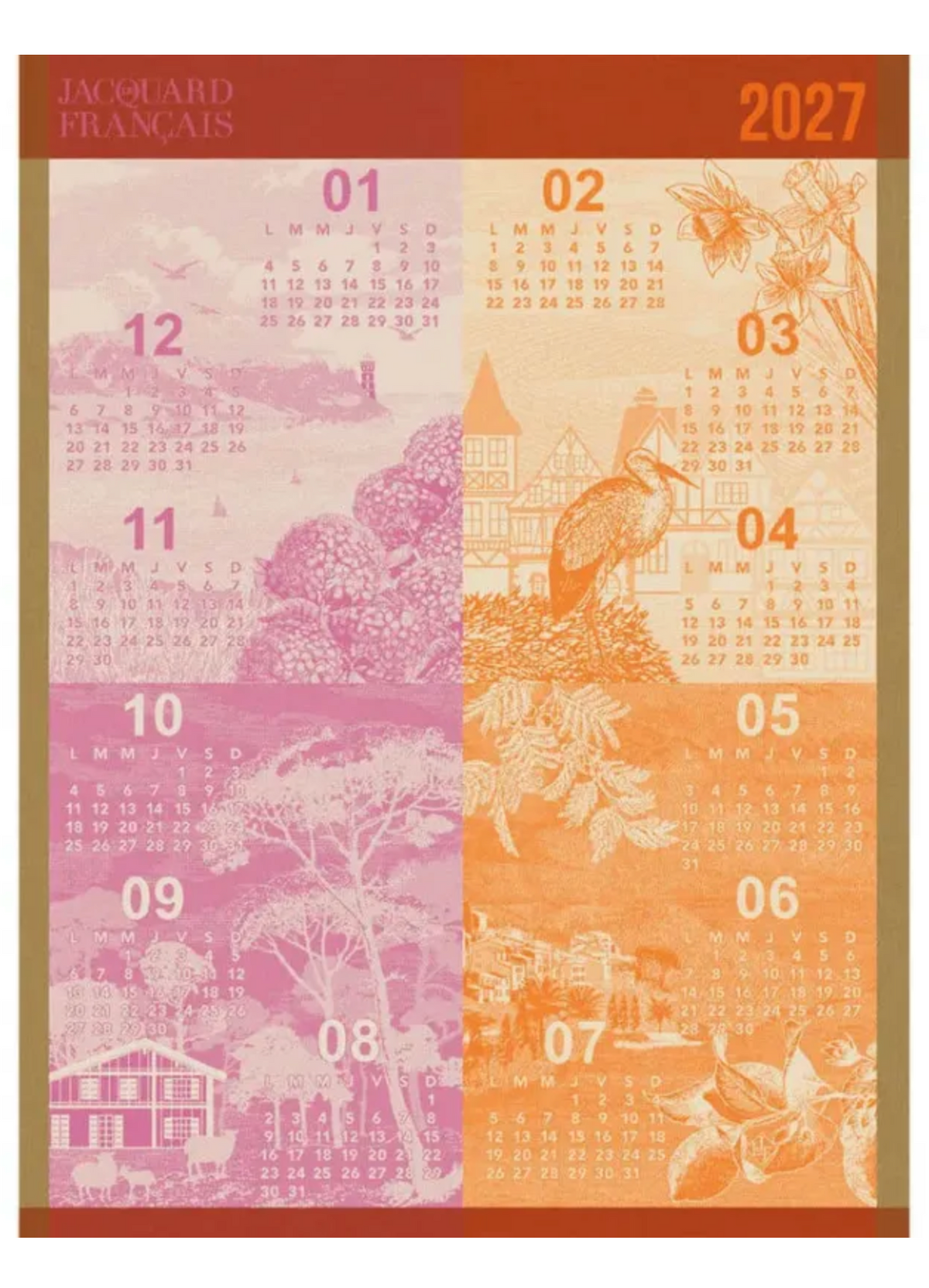 2017 Calendrier Tea Towel