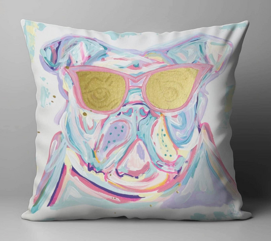 Fun Bulldog Mascot Pillow