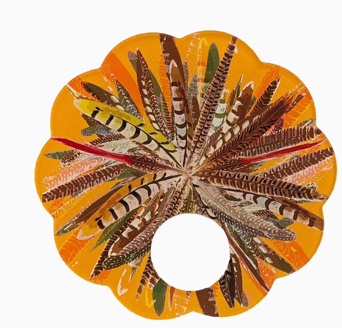 Pheasant Feathers Acrylic Napkin Rings s/4