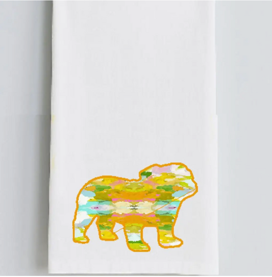 Abstract  Bulldog Tea Towel
